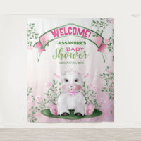 Lamb rose Baby shower Floral Arrière-plan