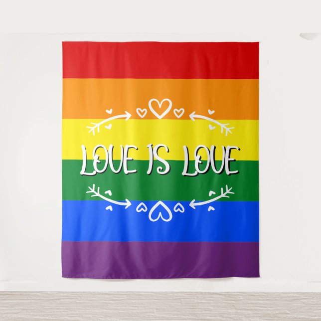 Tenture L'amour est l'amour Arc-en-ciel LGBTQ Pride Contex (Devant)