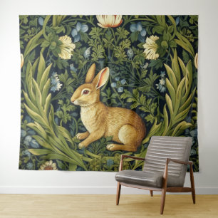 Tenture Lapin Art nouveau dans le jardin