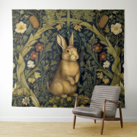 Lapin dans la forêt style Art nouveau