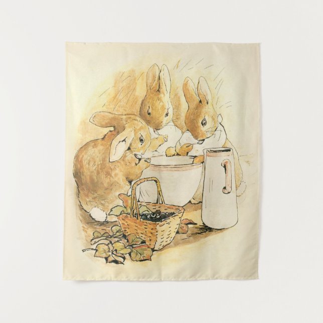Tenture Lapins et Pudding au lait par Beatrix Potter (Devant)
