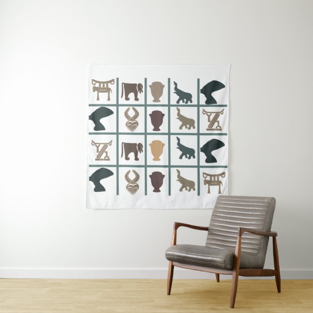 Tenture L'art tribal africain Abstrait (En situation)