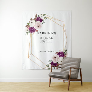 Tenture Lavande Géométrique Rose Floral Mariage Fête 