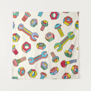 Tenture Lave-linge et vis motif sans soudure