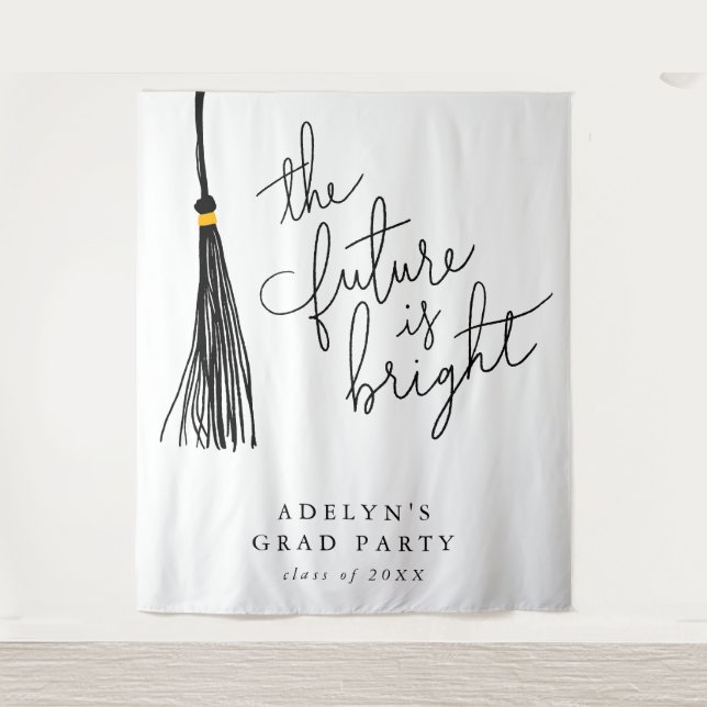 Tenture L'Avenir Est Lumineux Noir Tassel Moderne (Devant)
