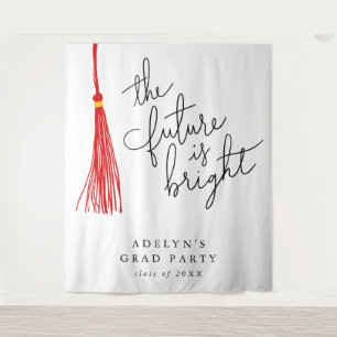 Tenture L'Avenir Est Lumineux Rouge Tassel Moderne