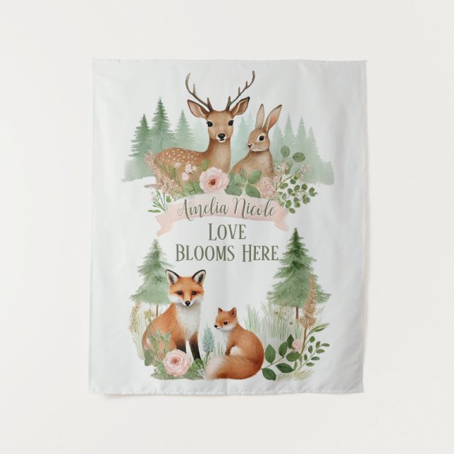 Tenture Le Baby shower des animaux des bois (Devant)