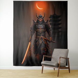 Tenture Le guerrier futuriste Cyberpunk Samurai
