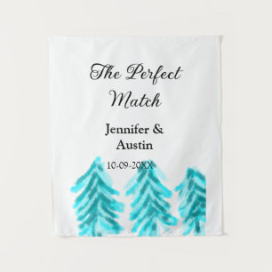 Tenture Le mariage parfait arbre de pin bleu hivernal na
