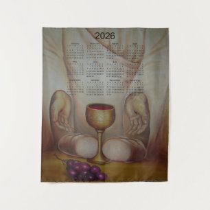 Tenture Le Pain de Vie : Saint Eucharistie Calendrier 2026
