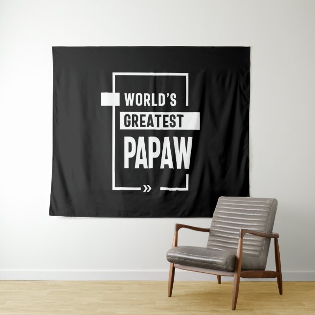 Tenture Le plus grand cadeau Papaw au monde pour hommes (En situation (horizontale))