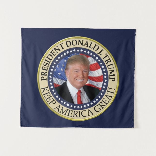 Tenture Le président Donald Trump 2020 garde l'Amérique gr (Devant (Horizontal))