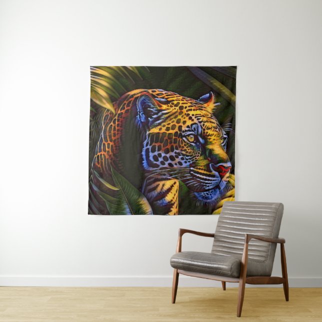 Tenture Le puissant Jaguar, un prédateur de la jungle (En situation)