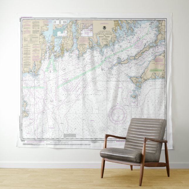 Tenture Le vignoble de Martha pour bloquer la carte marine (En situation (horizontale))