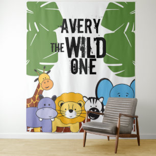 Tenture Le Wild one Safari Première fête d'anniversaire