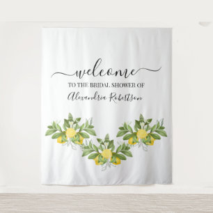 Tenture Lemony Greenery Mariage Bienvenue