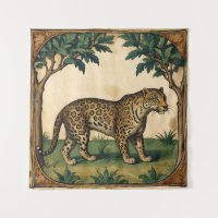 Leopard médiéval avec arbres Nature Art