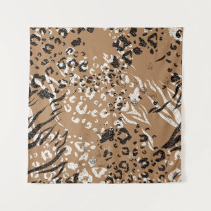 Tenture Léopard moderne : motif de nature sauvage.