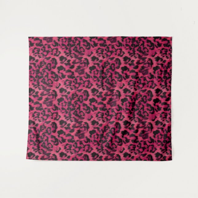 Tenture Léopard rose et noir (Devant (Horizontal))
