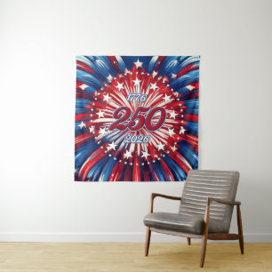 Tenture Les 250 ans d'Amérique 1776-2026 Feux d'artifice R