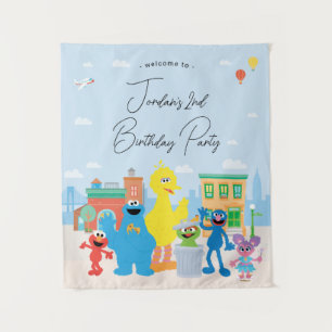 Tenture Les amis de Sesame Street Fête d'anniversaire des 