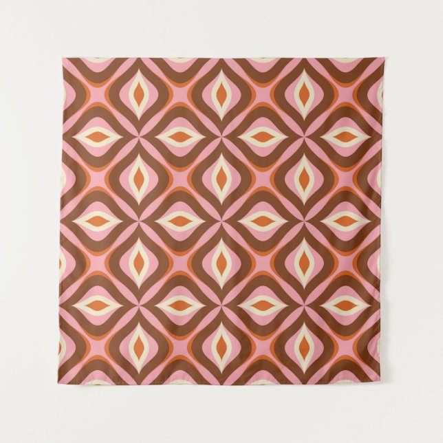 Tenture les années 70 Retro Motif sans Seamless en Orange, (Devant)