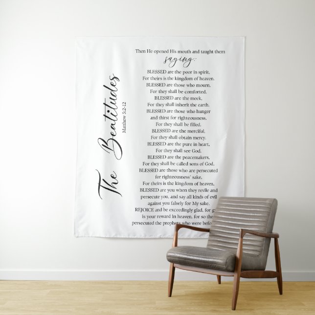 Tenture Les Béatitudes Matthieu 5:2-12 Écriture biblique (En situation)