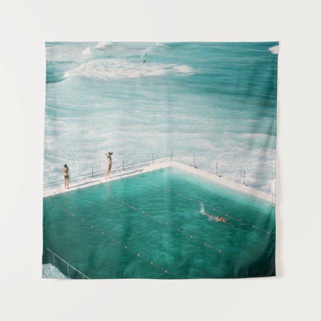Tenture Les gens debout et nager à la piscine besi (Devant)