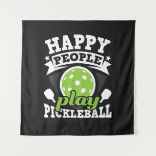 Tenture Les gens heureux jouent au Pickleball - Joueur de