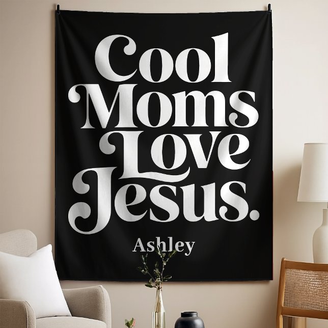 Tenture Les mamans cool aiment Jésus (Créateur téléchargé)