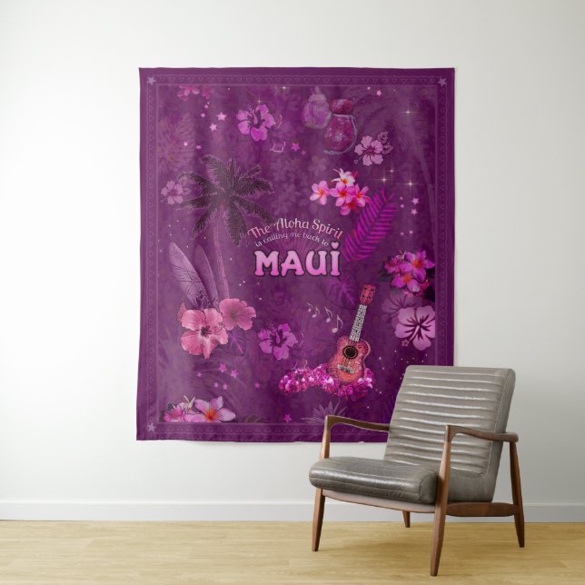 Tenture L'Esprit Aloha me rappelle à Maui (En situation)