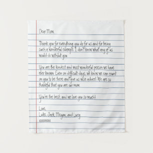 Tenture Lettre manuscrite moderne papier Carnet pour maman