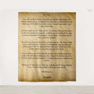 Tenture Lettre Personnalisée sur Papier Ancien de Style Ré