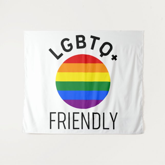 Tenture lgbtq drapeau amical homosexuel arc-en-ciel symbol (Devant (Horizontal))