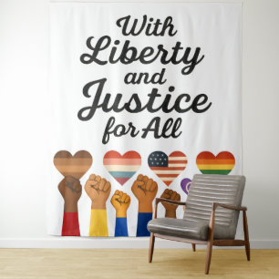 Tenture Liberté et justice pour tous pour la liberté de pr