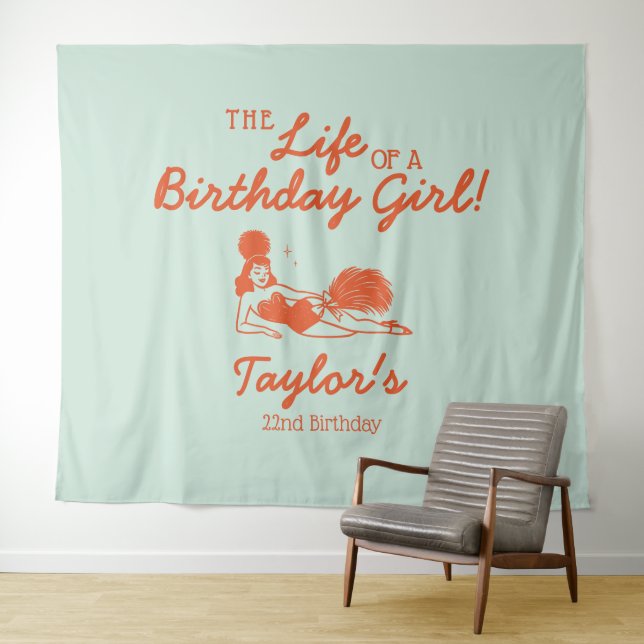 Tenture Life of a Birthday Girl Party Backdrop (En situation (horizontale))