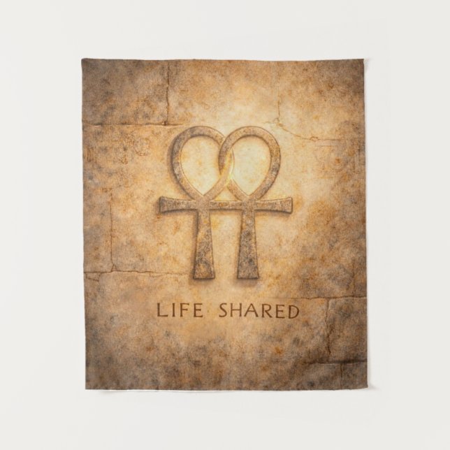 Tenture Life Shared Ankh Wall Art Egyptian Valentine Love  (Devant)