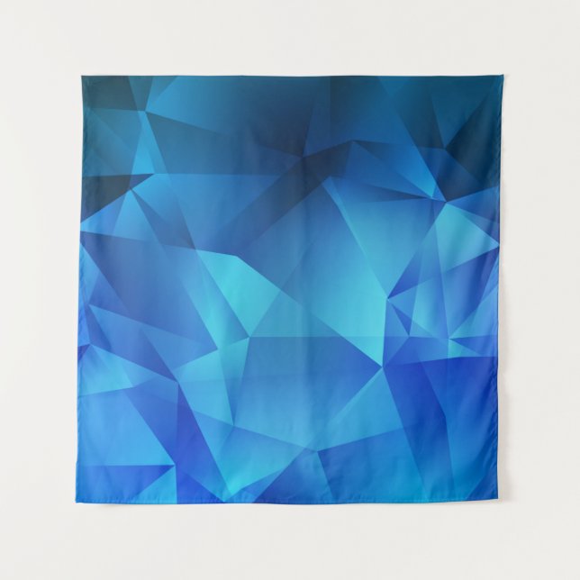 Tenture Light BLUE gradient triangles template. Creative i (Devant)