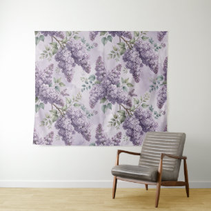Tenture Lilas Fleurs de lilas Vert sauge Lavande poudrée