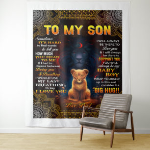Tenture Lion à mon fils Parfois c'est dur papa