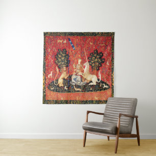 Tenture Lion D'ENFANCE ET D'UNICORN, Fleurs D'Imaginaires,