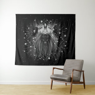 Tenture Lion d'étoile avec monogramme de couronne