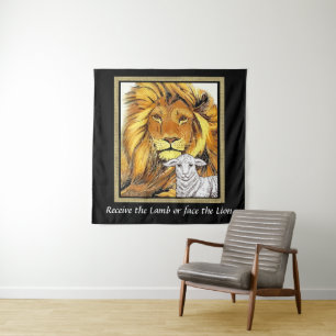 Tenture Lion et agneau