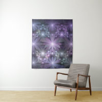 Lit de fleurs tendance brillant art fractal abstra