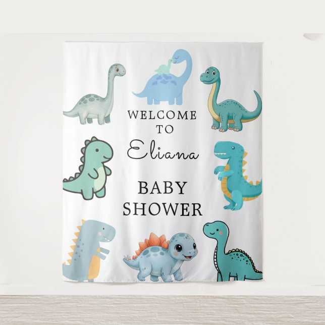 Tenture Little Dinosaur Cute Baby Shower (Devant)
