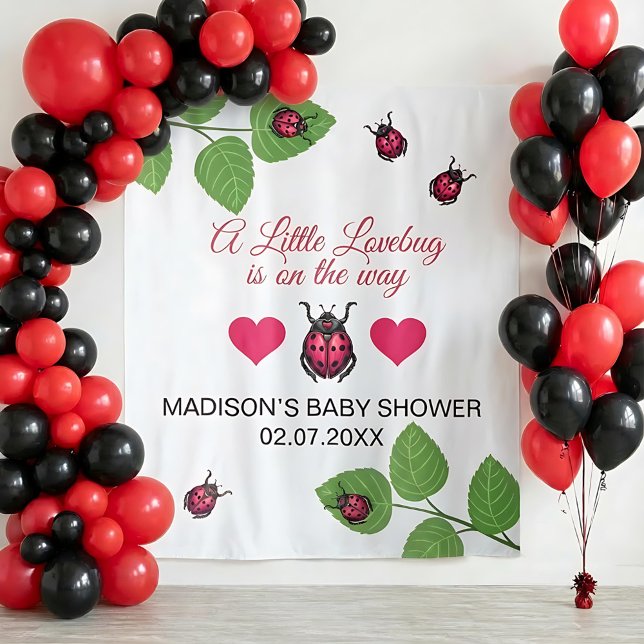 Tenture Little Love Bug Is On The Way Ladybug Baby Shower (Créateur téléchargé)
