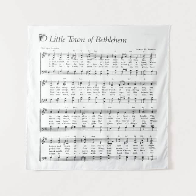 Tenture Little Town Bethlehem Christmas Carol (Devant)