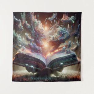 Tenture Livre sans fin avec des mots liquides en cascade