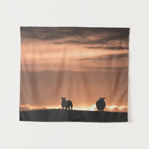 Tenture Lofoten Sunset Sheep Nature Photo