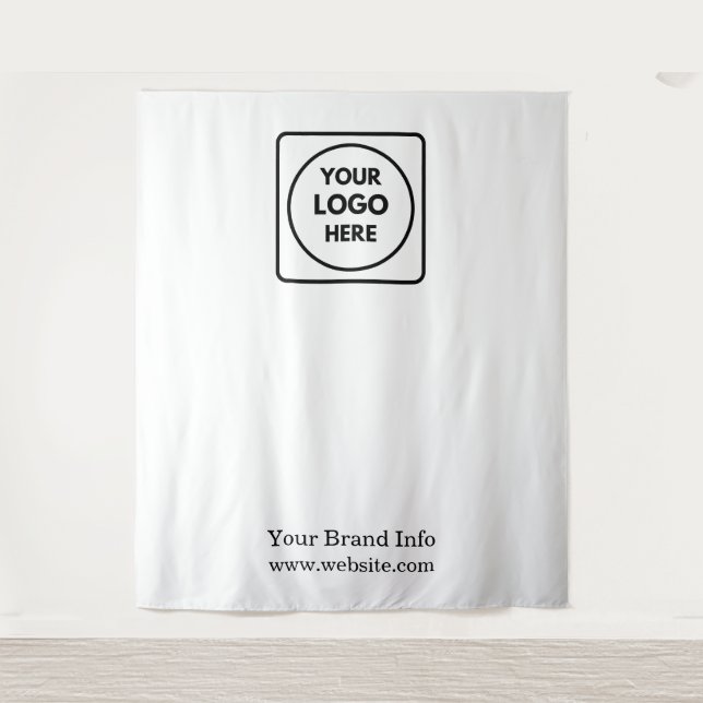 Tenture Logo Blanc | Marque de Photo Professionnelle (Devant)